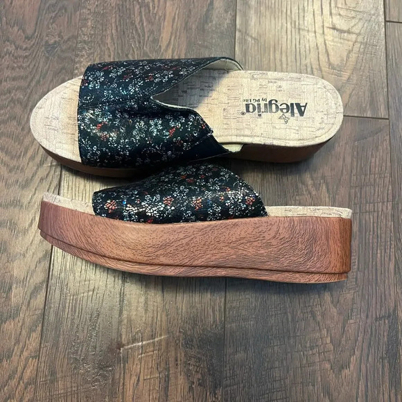 Alegria Triniti Floral Platform Leather Comfort Sandal Womens Size 38 - Picture 8 of 11